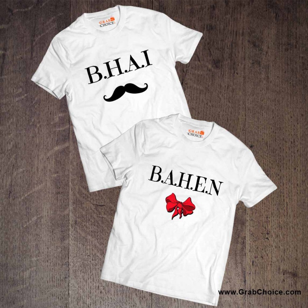 Bhai Bahen Couple T-shirt| Buy Couple Design Printed T-shirts Online In ...