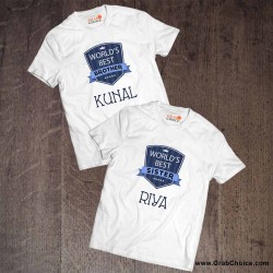Personalized World's Best Brother/Sister Couple T-shirt