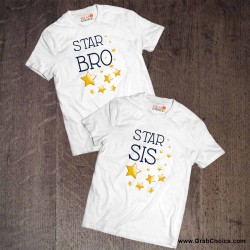 Star Brother Star Sister Couple T-shirt