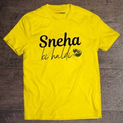 Personalized T-shirt For Haldi Ceremony - Round Neck