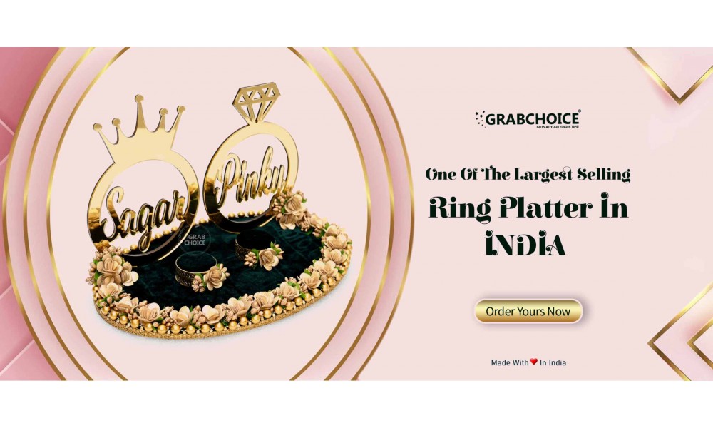 Buy Customised Wedding Ring Platter/tray/engagement Ring Platter/holder/box  With 2 Ring Holder for Ring Ceremony / Event / Wedding Online in India -  Etsy