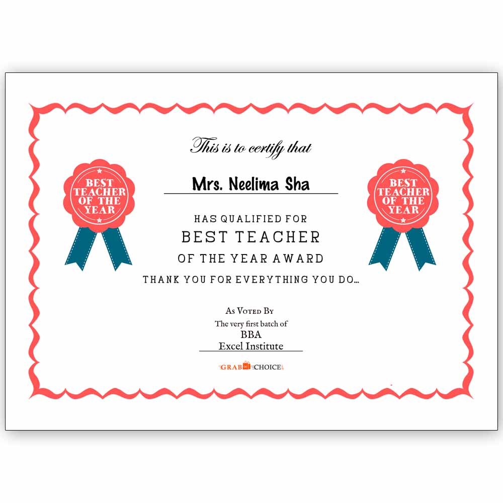 best teacher certificate online in India