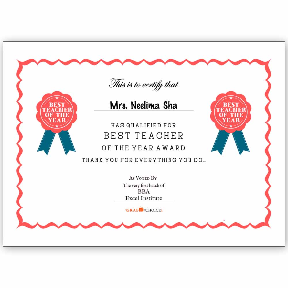 best teacher certificate online in India